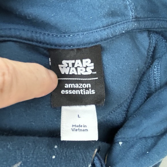 Star Wars All Over Graphic Print Dark Blue Stars & Ships Unisex Hoodie Large - Picture 8 of 15